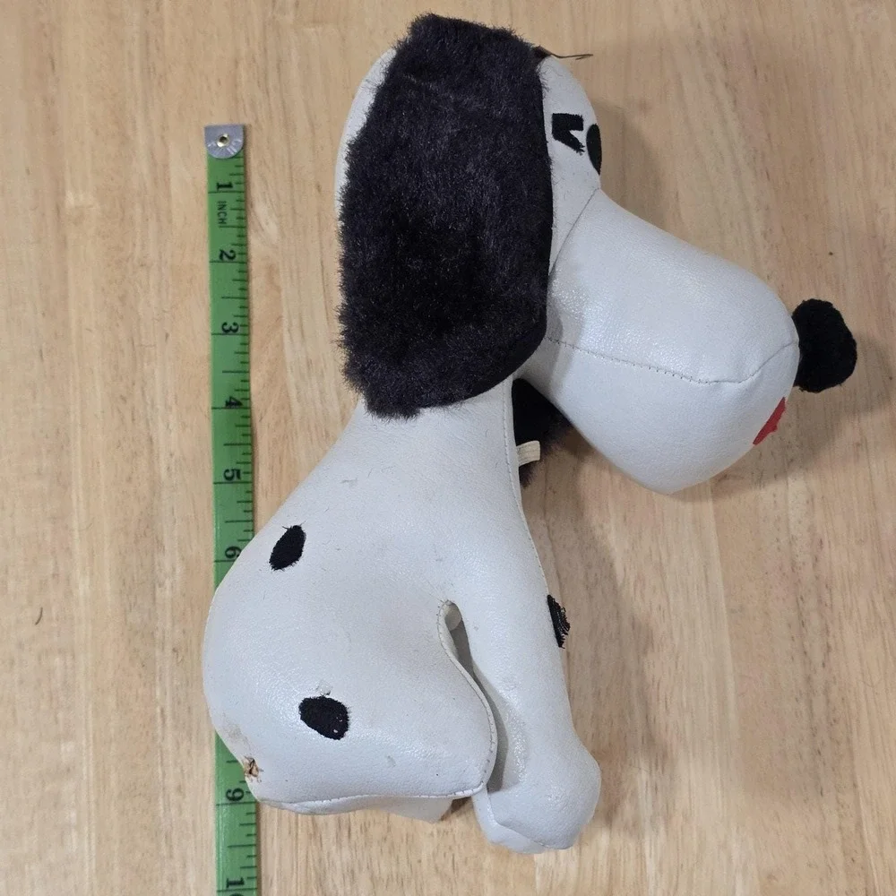 Snoopy‎ Vintage Vinyl Leather Bean Stuffed Toy Dog Plush Animal Baron Japan 10